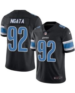Lions #92 Haloti Ngata Black Men's Stitched NFL Limited Rush Jersey