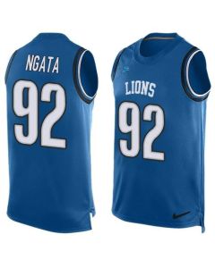 Lions #92 Haloti Ngata Blue Team Color Men's Stitched NFL Limited Tank Top Jersey