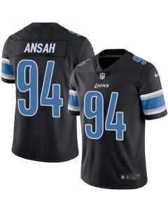 Lions #94 Ziggy Ansah Black Men's Stitched NFL Limited Rush Jersey