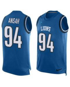 Lions #94 Ziggy Ansah Blue Team Color Men's Stitched NFL Limited Tank Top Jersey