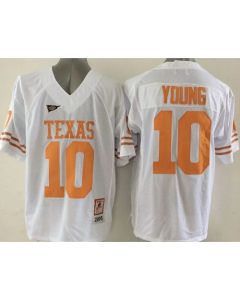 Longhorns #10 Vince Young White Stitched NCAA Jersey