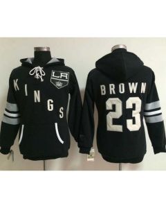 Los Angeles Kings #23 Dustin Brown Black Women's Old Time Heidi Hoodie