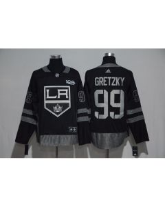 Los Angeles Kings #99 Wayne Gretzky Black Men's 1917-2017 100th Anniversary Stitched NHL Jersey