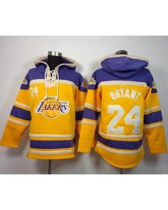 Los Angeles Lakers #24 Kobe Bryant Gold Sawyer Hooded Sweatshirt NBA Hoodie