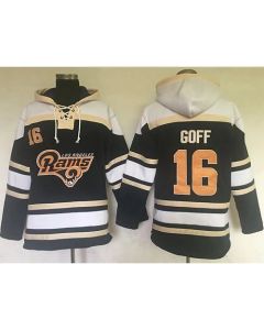 Los Angeles Rams #16 Jared Goff Navy Blue Sawyer Hoodie Sweatshirt NFL Hoodie