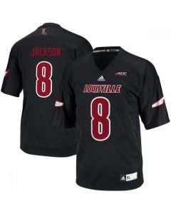 Louisville Cardinals #8 Lamar Jackson Blackout Stitched Jersey