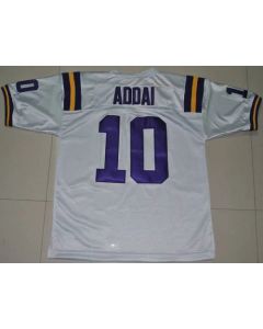 LSU Tigers #10 Joseph Addai White Stitched NCAA Jersey