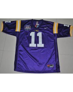 LSU Tigers #11 Spencer Ware Purple 2012 BCS Championship Patch Stitched NCAA Jersey