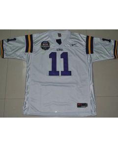 LSU Tigers #11 Spencer Ware White 2012 BCS Championship Patch Stitched NCAA Jersey