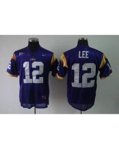 LSU Tigers #12 Jarrett Lee Purple Stitched NCAA Jersey