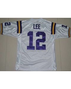 LSU Tigers #12 Jarrett Lee White Stitched NCAA Jersey