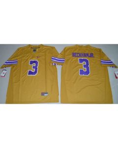 LSU Tigers #3 Odell Beckham Jr Gridiron Gold Limited Legend Stitched NCAA Jersey