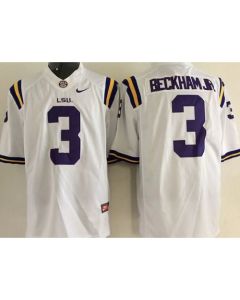 LSU Tigers #3 Odell Beckham Jr White Stitched NCAA Jersey