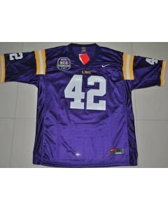 LSU Tigers #42 Michael Ford Purple 2012 BCS Championship Patch Stitched NCAA Jersey