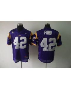 LSU Tigers #42 Michael Ford Purple Stitched NCAA Jersey