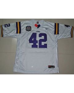LSU Tigers #42 Michael Ford White 2012 BCS Championship Patch Stitched NCAA Jersey