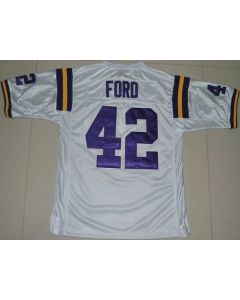 LSU Tigers #42 Michael Ford White Stitched NCAA Jersey
