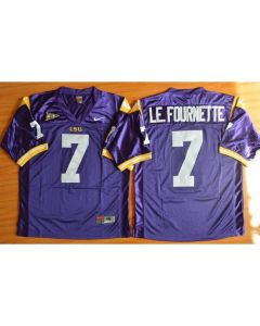 LSU Tigers #7 Leonard Fournette Purple Stitched NCAA Jersey