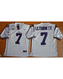 LSU Tigers #7 Leonard Fournette White Stitched NCAA Jersey