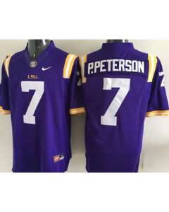 LSU Tigers #7 P.Peterson Purple Stitched NCAA Jersey