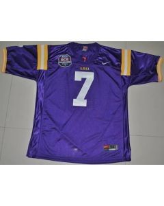 LSU Tigers #7 Tyrann Mathieu Purple 2012 BCS Championship Patch Stitched NCAA Jersey
