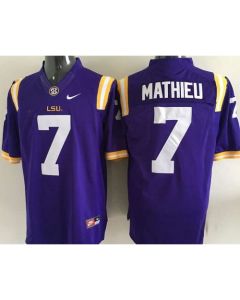 LSU Tigers #7 Tyrann Mathieu Purple Stitched NCAA Jersey