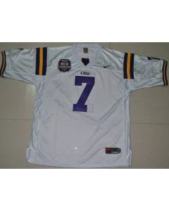 LSU Tigers #7 Tyrann Mathieu White 2012 BCS Championship Patch Stitched NCAA Jersey