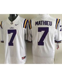 LSU Tigers #7 Tyrann Mathieu White Stitched NCAA Jersey