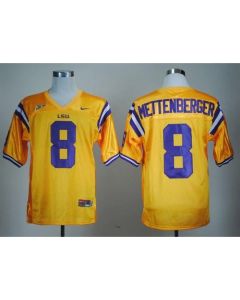 LSU Tigers #8 Zach Mettenberger Gold Stitched NCAA Jersey
