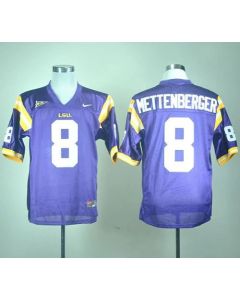 LSU Tigers #8 Zach Mettenberger Purple Stitched NCAA Jersey