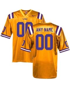 LSU Tigers Personalized Authentic Yellow NCAA Jersey