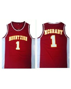 Magic #1 Tracy Mcgrady Red Mount Zion Christian Academy High School Stitched NBA Jersey