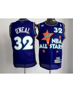 Magic #32 Shaquille O'Neal Purple 1995 All Star Throwback Stitched NBA Jersey