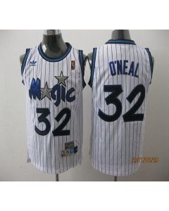 Magic #32 Shaquille O'Neal Stitched White Throwback NBA Jersey