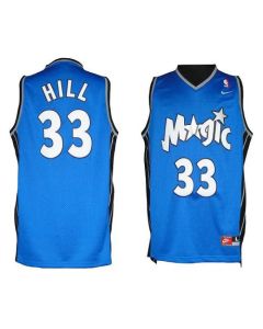 Magic #33 Grant Hill Blue Throwback Stitched NBA Jersey