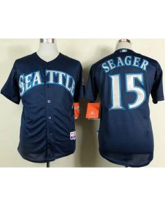 Mariners #15 Kyle Seager Navy Blue Cool Base Stitched MLB Jersey