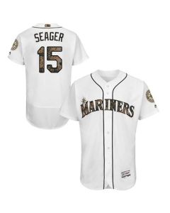 Mariners #15 Kyle Seager White Flexbase Authentic Collection 2016 Memorial Day Stitched MLB Jersey