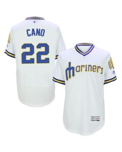 Mariners #22 Robinson Cano White Flexbase Authentic Collection Cooperstown Stitched MLB Jersey