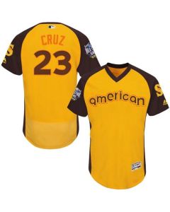 Mariners #23 Nelson Cruz Gold Flexbase Authentic Collection 2016 All-Star American League Stitched MLB Jersey