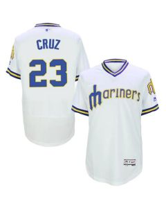 Mariners #23 Nelson Cruz White Flexbase Authentic Collection Cooperstown Stitched MLB Jersey