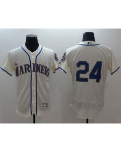 Mariners #24 Ken Griffey Cream Flexbase Authentic Collection Stitched MLB Jersey
