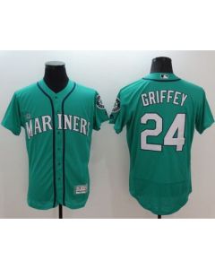 Mariners #24 Ken Griffey Green Flexbase Authentic Collection Stitched MLB Jersey (Green)