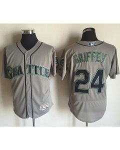 Mariners #24 Ken Griffey Grey Flexbase Authentic Collection Stitched MLB Jersey
