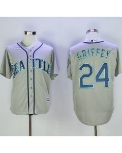 Mariners #24 Ken Griffey Grey New Cool Base 2016 Hall Of Fame Patch Stitched MLB Jersey