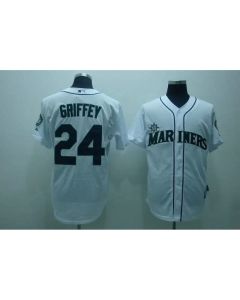 Mariners #24 Ken Griffey Stitched White MLB Jersey
