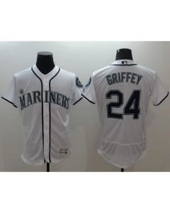 Mariners #24 Ken Griffey White Flexbase Authentic Collection Stitched MLB Jersey