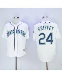 Mariners #24 Ken Griffey White New Cool Base 2016 Hall Of Fame Patch Stitched MLB Jersey