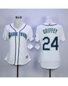 Mariners #24 Ken Griffey White Women's Fashion Stitched MLB Jersey