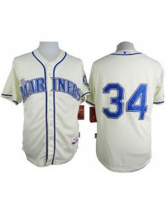 Mariners #34 Felix Hernandez Cream Alternate Cool Base Stitched MLB Jersey