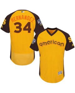 Mariners #34 Felix Hernandez Gold Flexbase Authentic Collection 2016 All-Star American League Stitched MLB Jersey